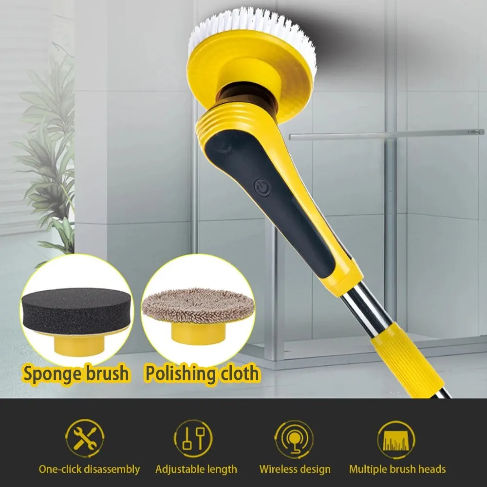 6 /10 in 1 Electric Spin Scrubber Cleaning Brush Wireless Adjustable Multifunctional Gadgets For Bathroom Kitchen Windows Toilet