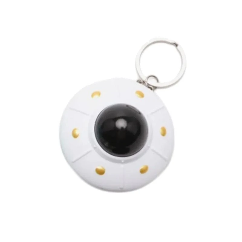 Miniature LED Light Saucer Keychain Creative Spaceship Model Keyring Creative Decoration for Keychains or Backpacks