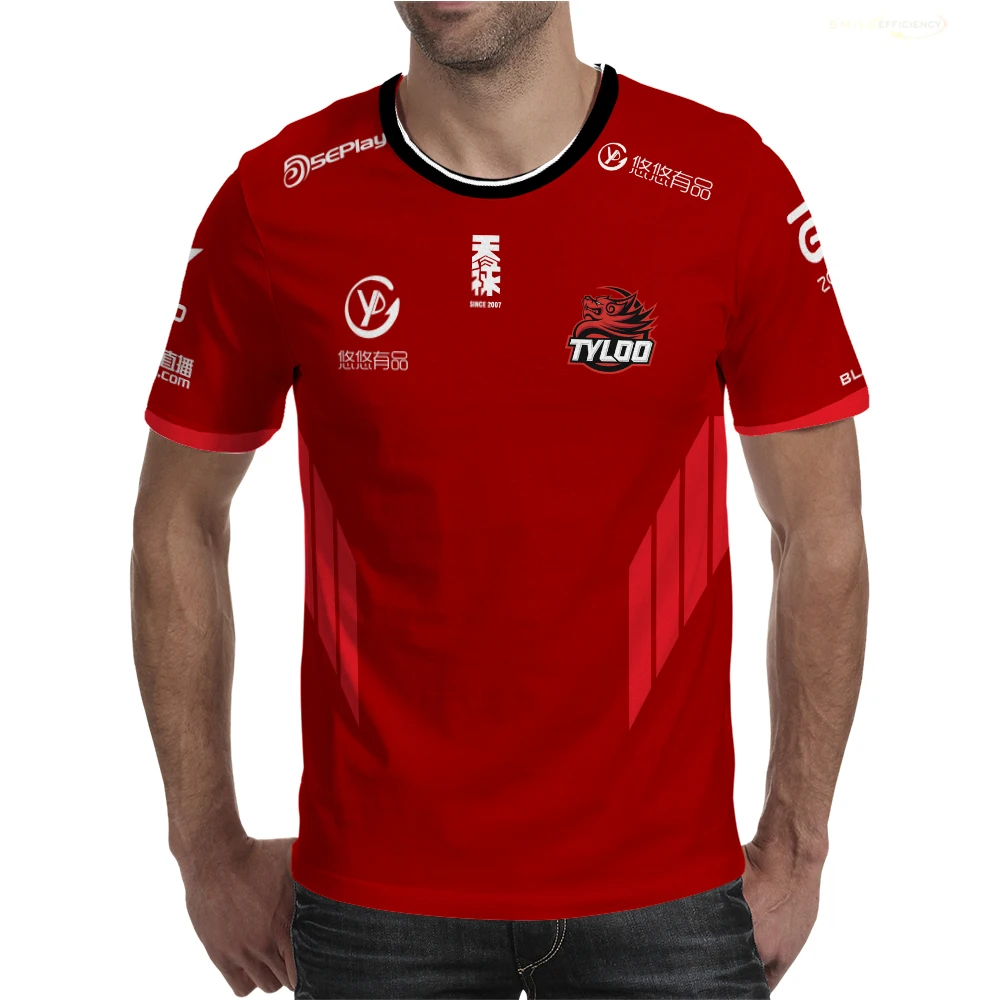 2025 CS2 Pro League TYLOO Team الزي الرسمي CSGO Esports Club الفانيلة للرجال والنساء الصيف تنفس التجفيف السريع تي شيرت