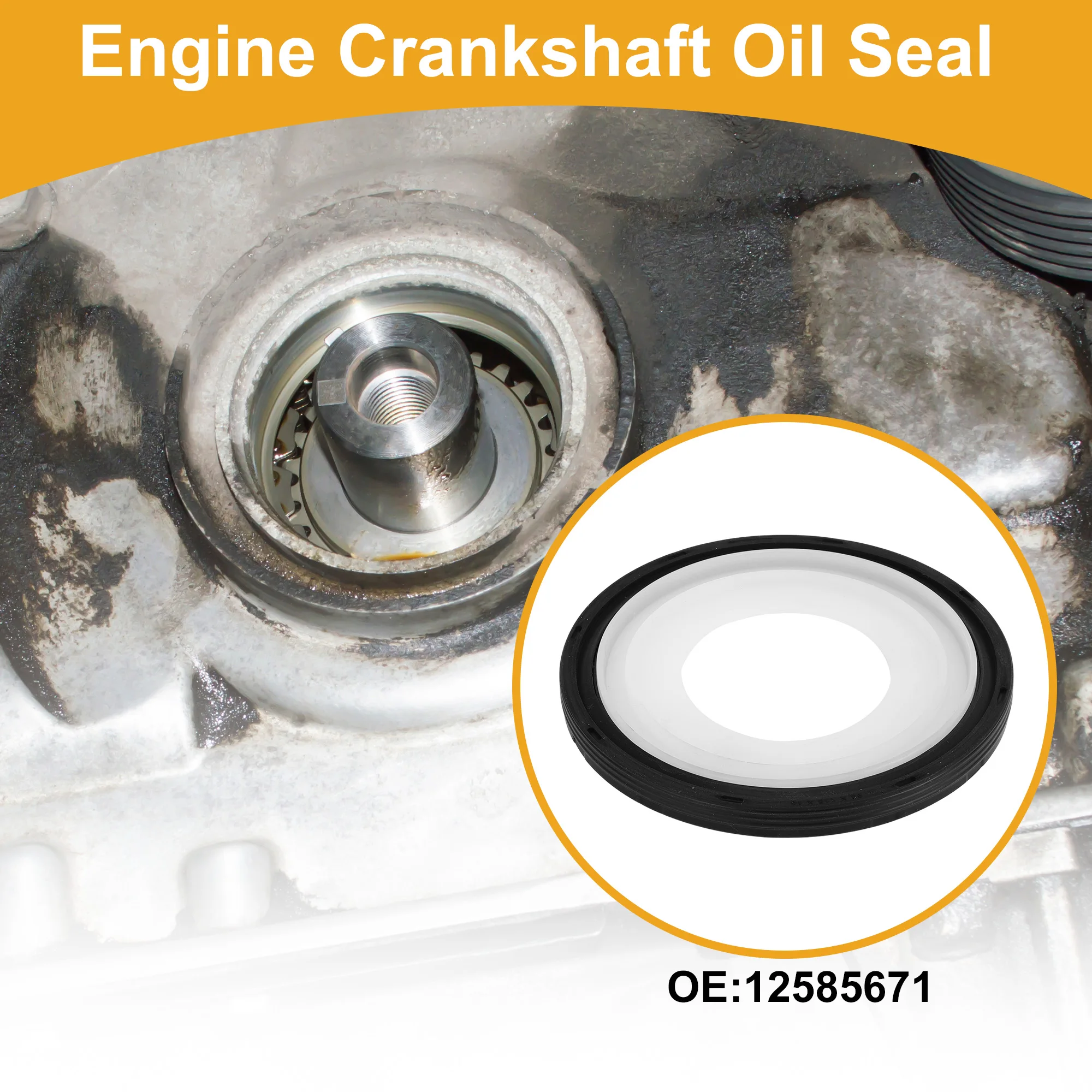 

UXCELL Engine Rear Crankshaft Oil Seal for CHEVROLET AVALANCHE No.12585671 Main Seal