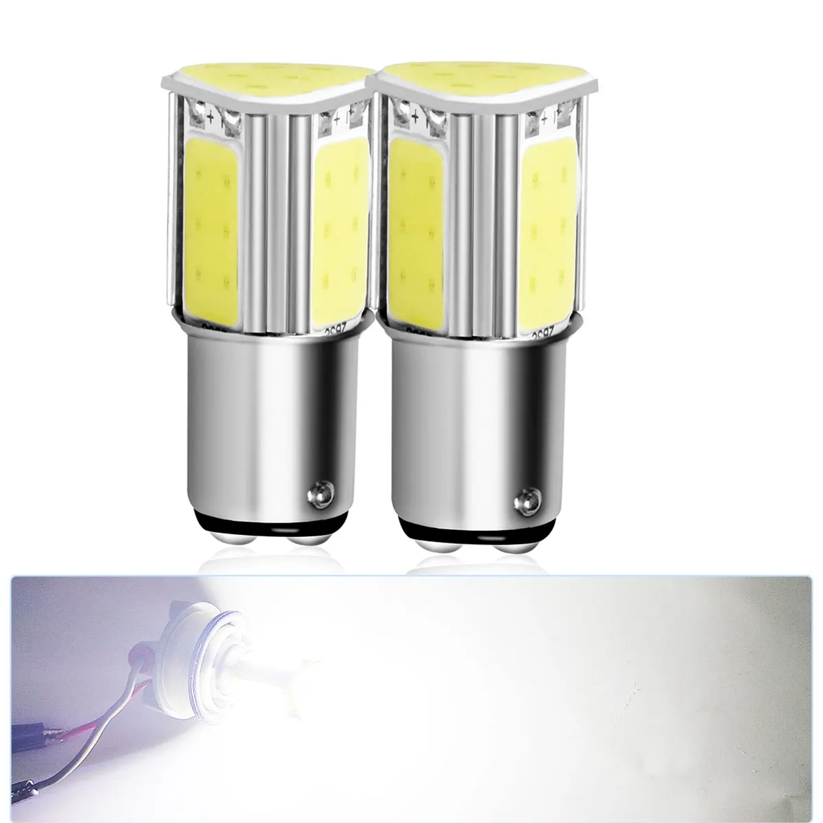 2PCS Große COB LED 1156 BA15S P21W 1157 BAY15D P21/7W S256 G18 Brems lichter Lampen 12V Für Auto Reverse Stop Bremse Hinten Lichter Lampen
