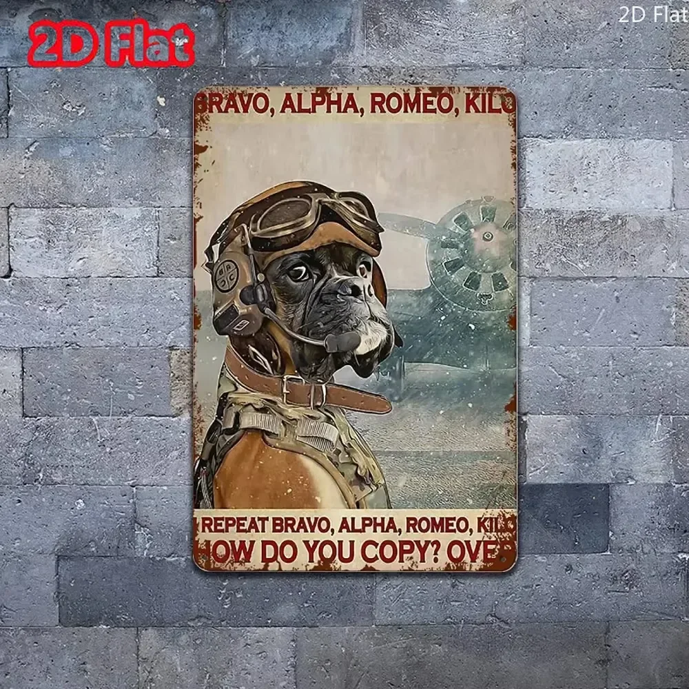 Peinture en étain pour bar, panneau métallique vintage pour chien boxeur premium avec peinture en fer complexe. Parfait pour le chien