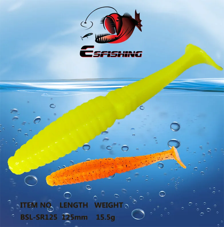 ESFISHING Soft Silicone Bait Stagger Shad 100mm 7.2g Shrimp Smell Minnow Pesca Artificial Fishing Lure