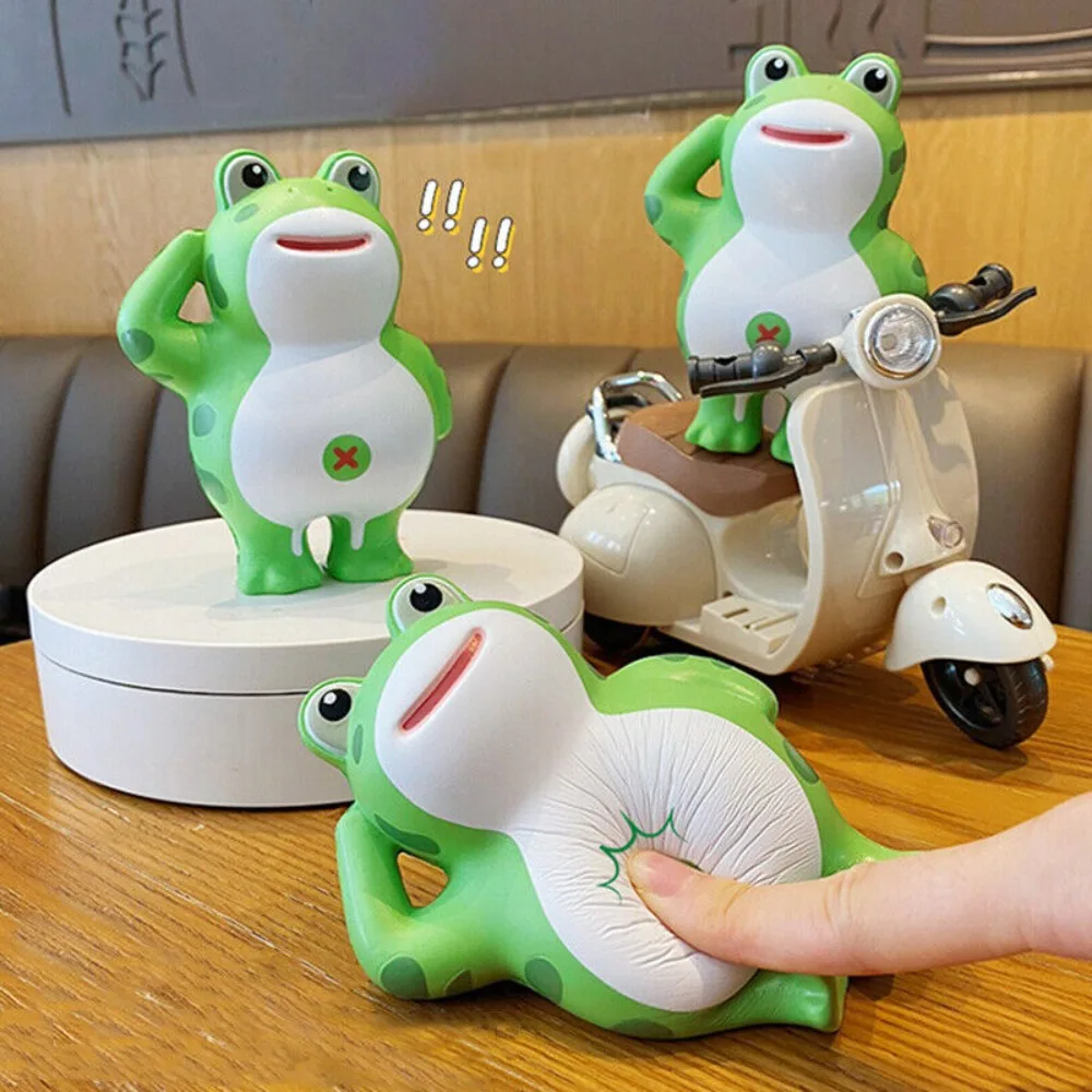 New Cartoon Pinching Music Frog Shaped Slow Rebound Squeeze Toy Release Emotion Green Stress Relief Toy