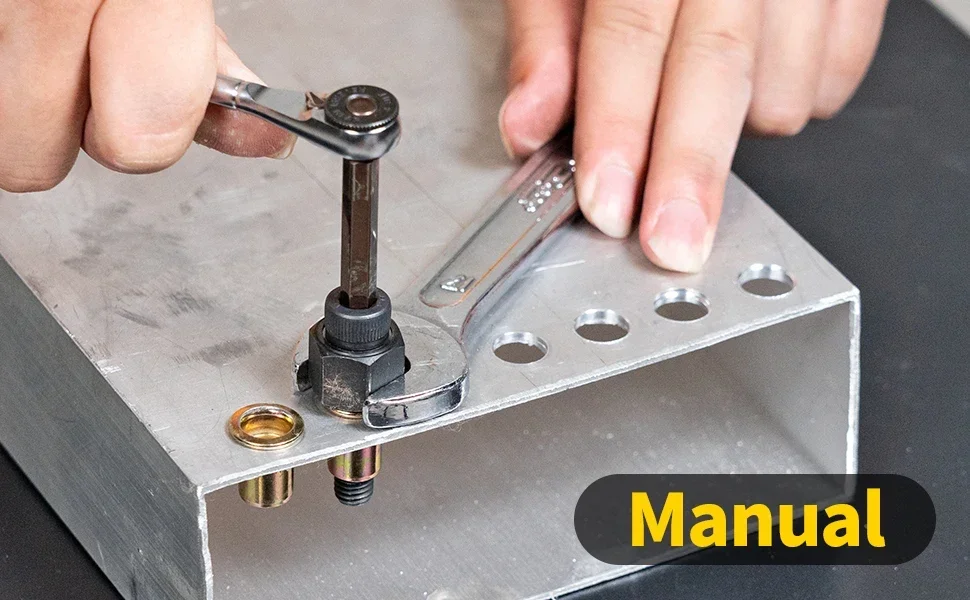 21pcs Hand Rivet Nut Gun Set Head Nuts Riveter Tool Manual Rivet Adapter Galvanized Iron Nuts For M3 M4 M5 M6 M8 M10 M12