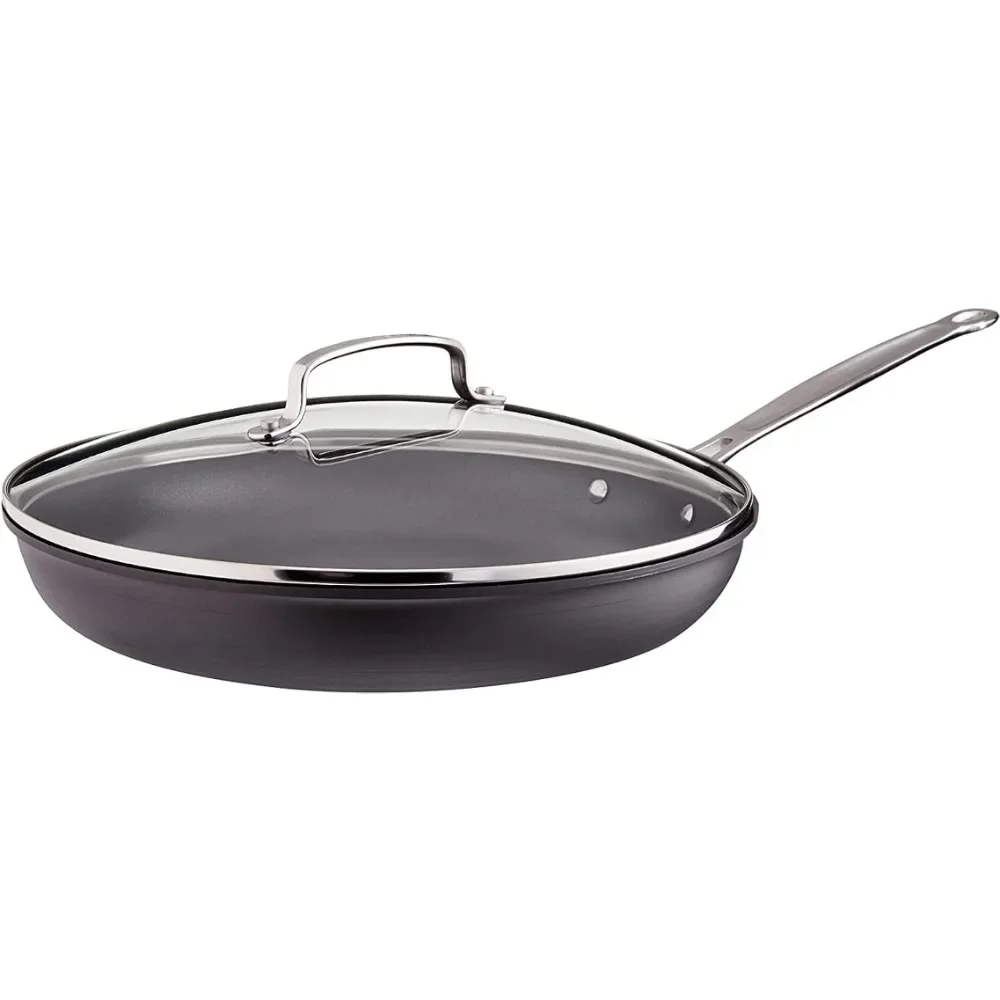 Cuisinart 12-Inch Skillet, Nonstick-Hard-Anodized with Glass Cover, 622-30G