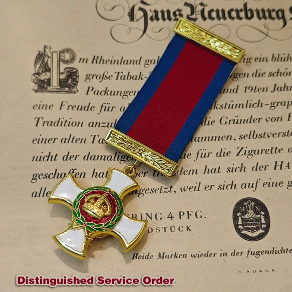 1PC British Marshal Distinguished Service Order Ribbon Medal Pin Style Badge Decoration Craft Gift 【Box Package】