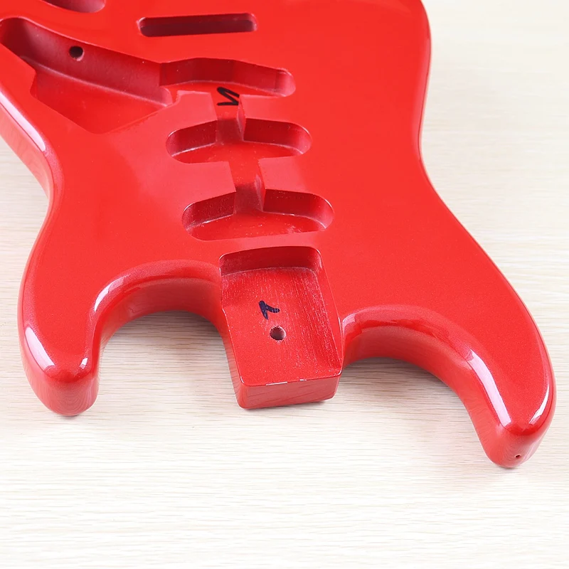 Electric Guitar Body Poplar Wood SSS Pickup Route 5.6cm Pocket Width High Gloss Red For DIY Guitar Replacement