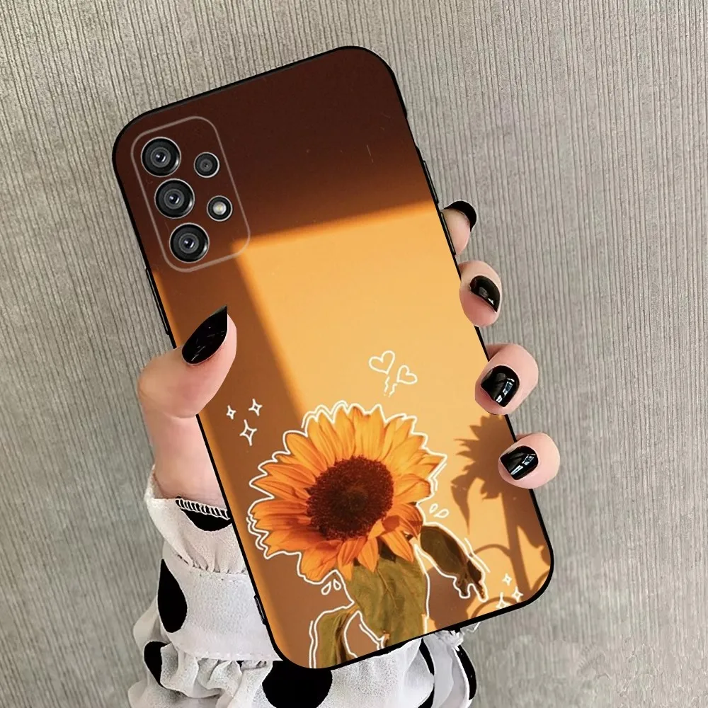 Sunflower  Phone Case For Samsung Galaxy A20,A21s,A22,A31,A32,A52,A53,A72,73,A80,A91 Soft Black Cover