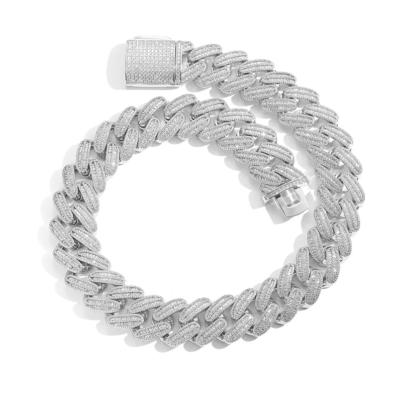 Men's 26mm Big Heavy Hip Hop Cubic Zirconia Bling Iced out Solid Rhombus Cuban Miami Link Chain Bracelet Rapper Jewelry