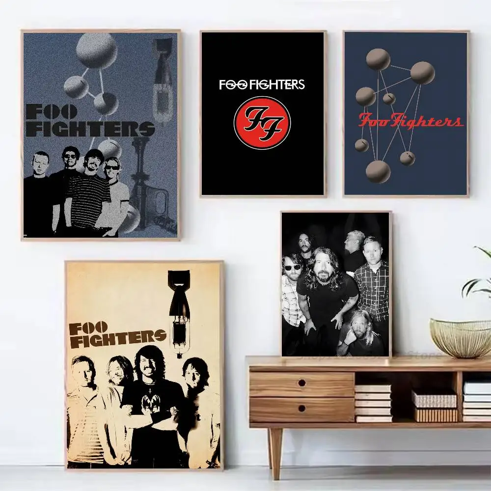 1pc Foo Fighters Band Poster Sticker Print Waterproof Wall Art For Living Room Bedroom Home Decor