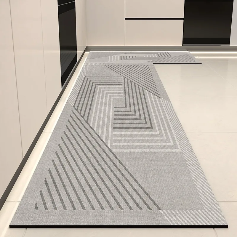 Non-slip Kitchen Floor Mat Vintage Striped Long Strip Runner Kitchen Rug Waterproof Oil-proof Washable Carpet Home Decoration 러그