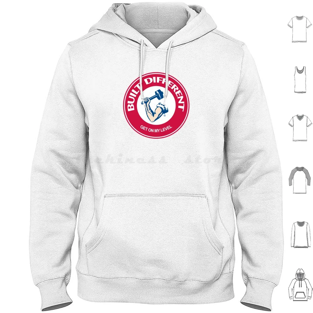 Built Different Food Logo Parody Hoodies Long Sleeve Yabyum Yabyumshop Logo Logo Parody Logo Spoof Meme Pop Culture