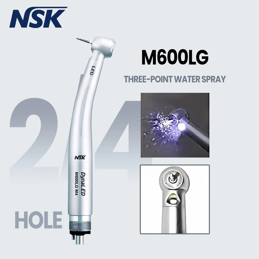 

NSK DynaLED M600LG Handpiece with LED Light M4 Push Button High Speed Handpiece Air Turbine 2/4 Hole Dentist Tool