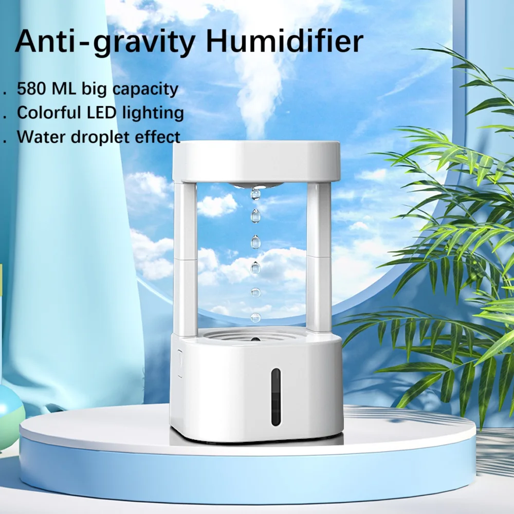 

580 мл антигравитационный увлажнитель умный капель воды машина для ароматерапии ультразвуковой увлажнитель с распылением для гостиной и офиса