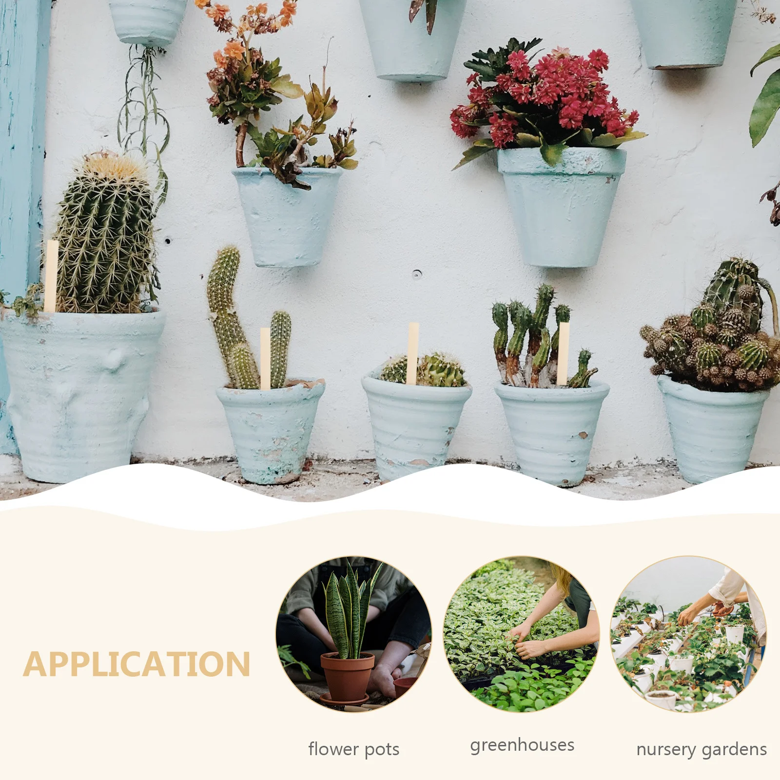 

50Pcs Wooden Plant Labels Durable Reusable for Outdoor Flower Pots Nursery Gardens Marking Plant Label Garden Markers