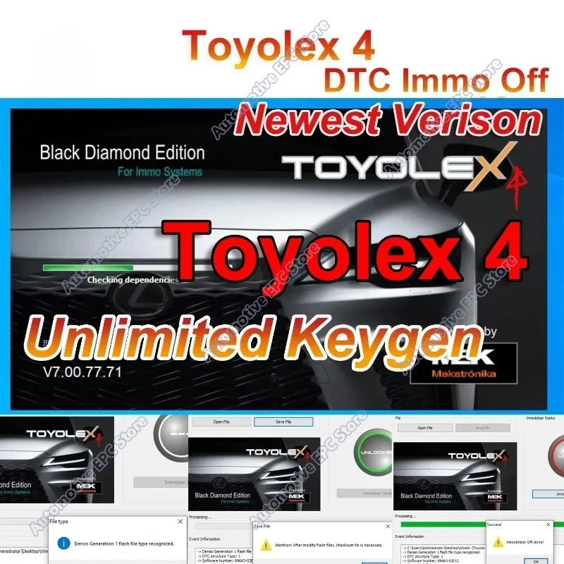 Toyolex4 Toyolex 4 with Unlimited Keygen for Denso for Lexus Mascheramento Car DTC Disable SoftwareTool PK Toyolex3 Toyolex 3