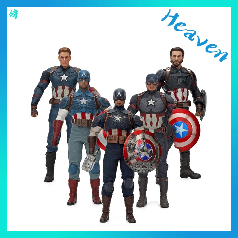 

1/6 Captain America'S Handmade Renovation Team Handheld Shield Avengers Ornament Collection Model Exquisite Head Carving