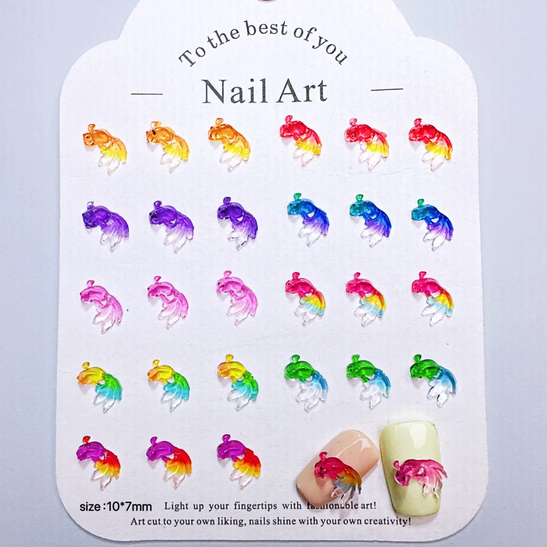 100 Stück/Beutel Ozean-Serie Nagelcharms: Goldfisch-Harz-Press-On-Nageldekor, Kawaii Maniküre-Zubehör für lebendige Designs