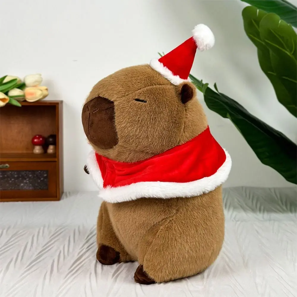 

Cute Dress Up Christmas Capybara Plush Doll Cartoon Festival Capybara Plush Toy Soft Fluffy Capibara Fluffty Doll Christmas Toy