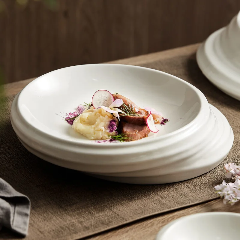 High-Grade Artistic Conception Dish, Creative Thread Insulation, Swing Plate, Hotel and Restaurant Tableware,  Salad Dish