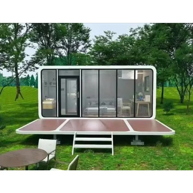 Apple Cabin Customized Double Layer Breathable Modular Home Reinforced Steel Frame Prefab Capsule House for Luxury Residential