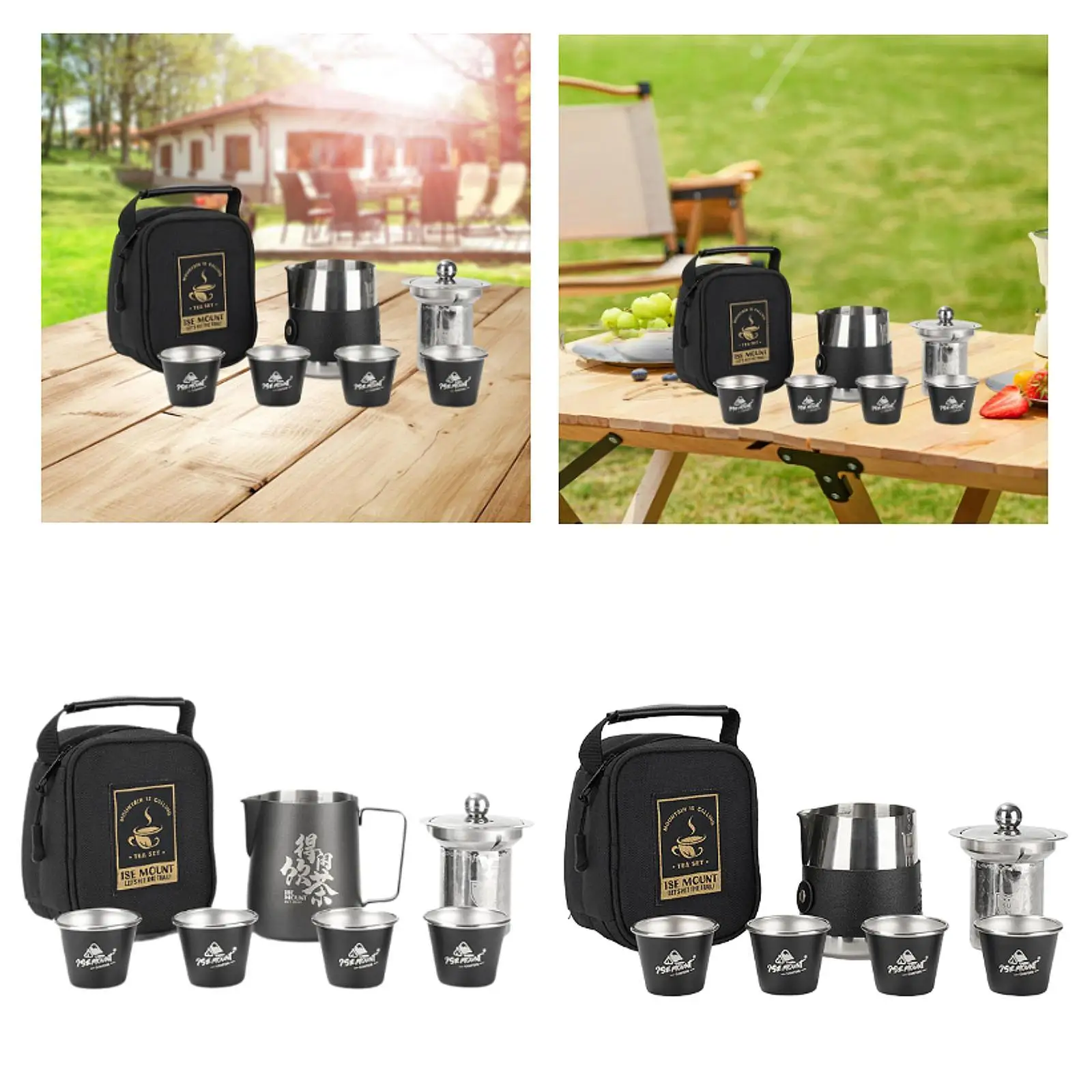 Travel Tea Set Handcraft Accessories Tea Pot Cups for Gifts Camping Fishing