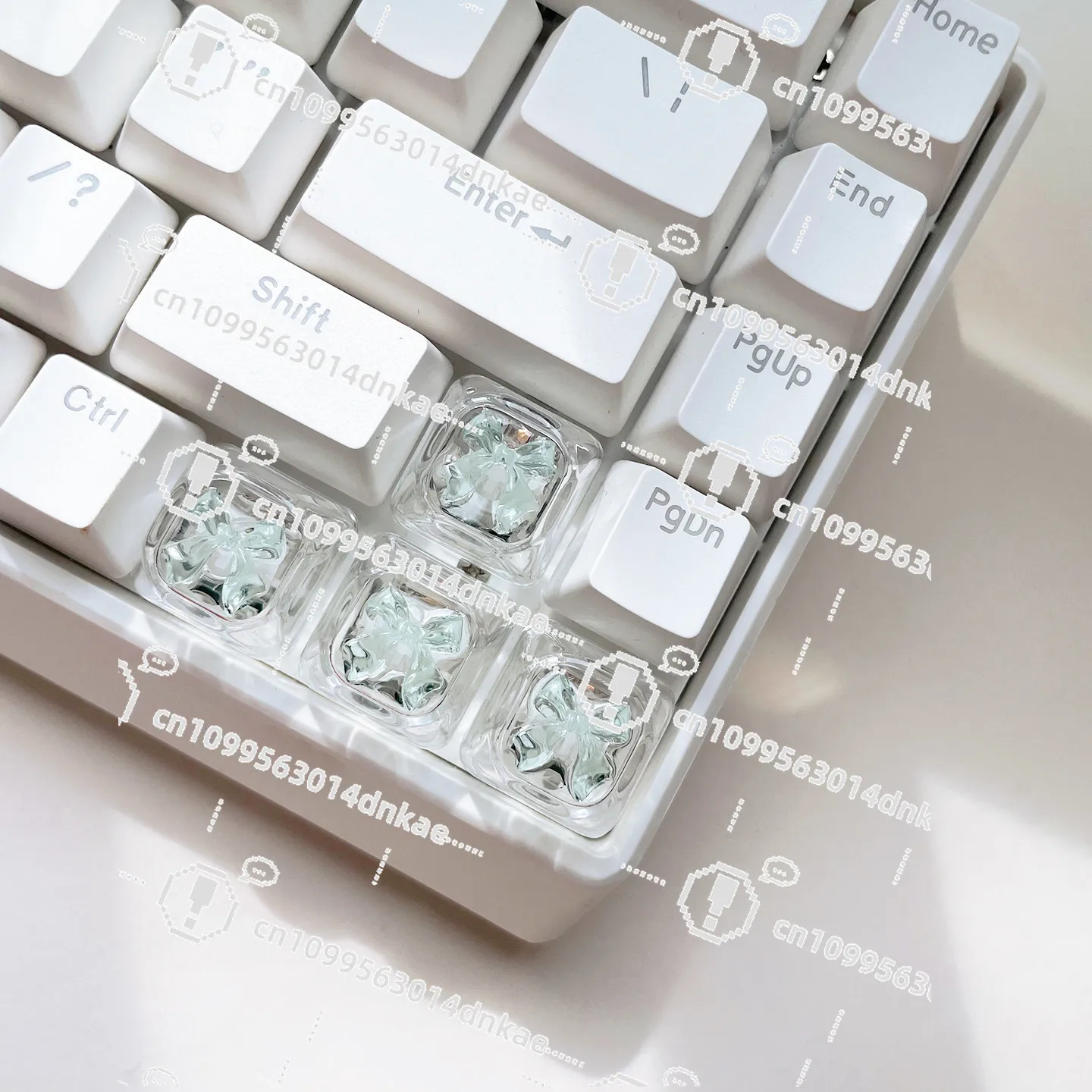 Cute Keycaps Handmade Personalized Manicure Original Crystal Translucent Resin Three-dimensional Mechanical Keyboard Replaceable