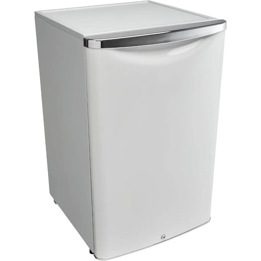 4.4 Cu.Ft. Mini Fridge, Compact Refrigerator For Bedroom, Living Room, Bar, Dorm, Kitchen, Office, In Pearl White With Lock