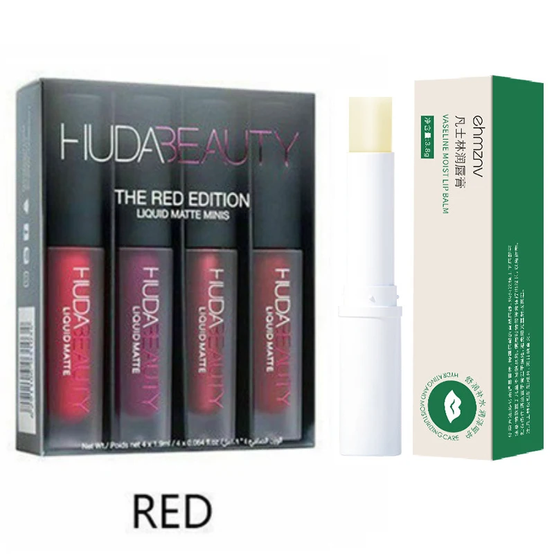 Rouge à Lèvres Hydratant, Baume Hydratant, Brcorporelle, Teinte Glaçure, Anti-Adhésif, Non Décolorant, Huda Jules, Maquillage Cosmétique, Soins, 4 Pièces