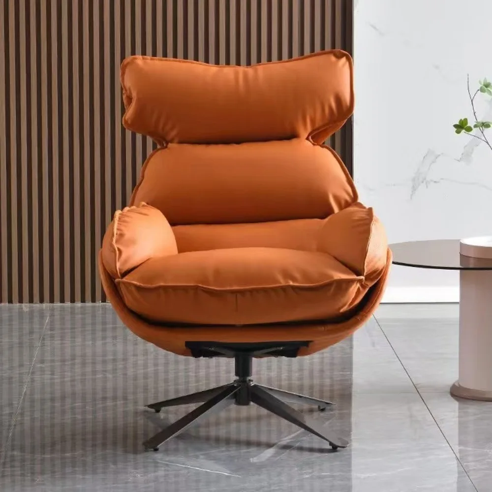 

Stylish Modern Swivel Chair With Cushion Metal Frame Comfortable Back Support Perfect For Living Room Balcony Nordic Design