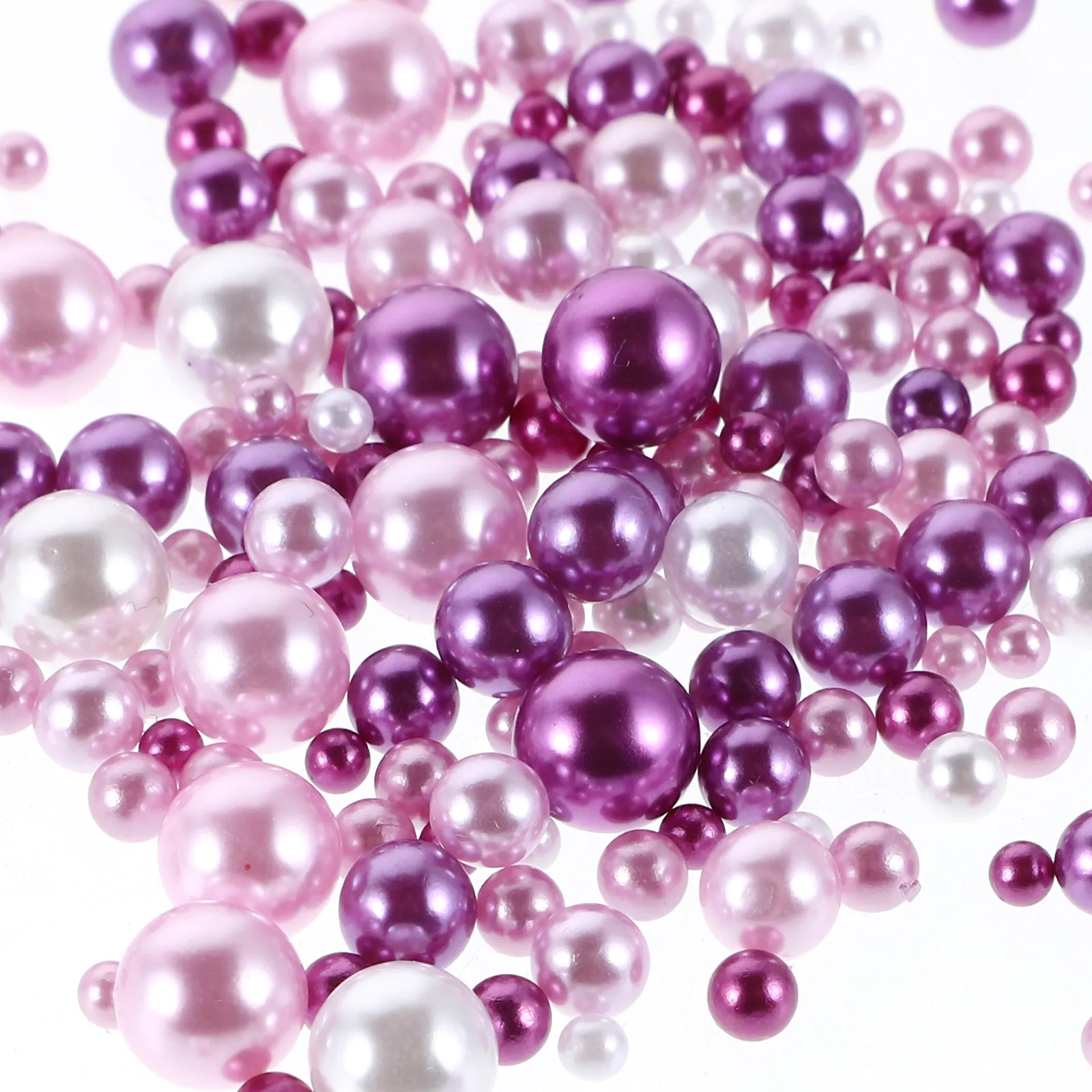 10 Bags Colorful ABS Artificial Pearls No Hole Flatback Round Beads for Crafting Beaded Pens Hairpins Vase Fillers Jewelry
