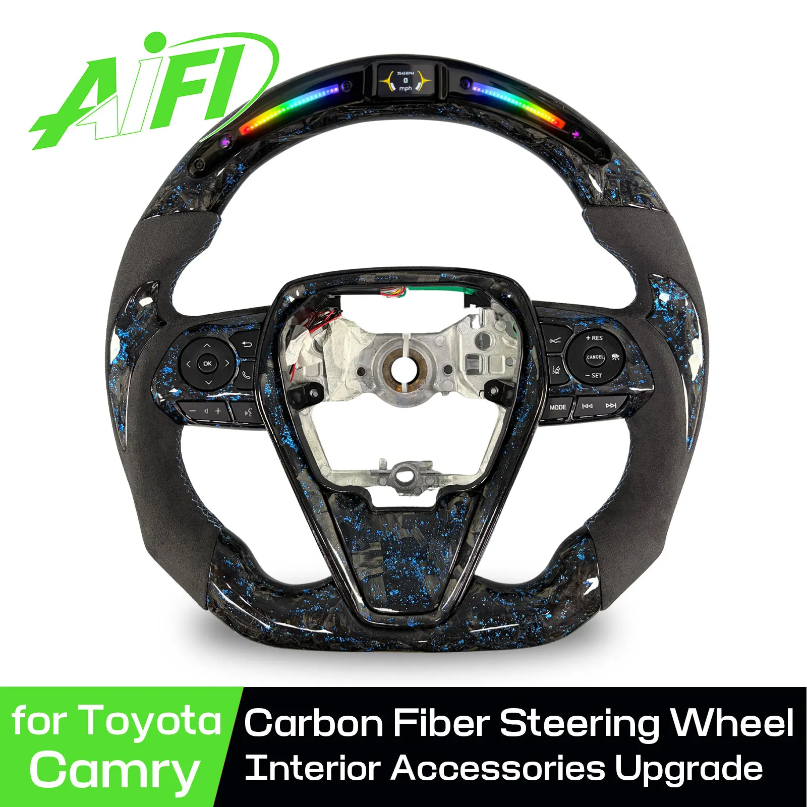 For Toyota Camry 8th Generation L LE XLE SE XSE TRD Customized Performance Carbon Fiber Steering Wheel with LED Display