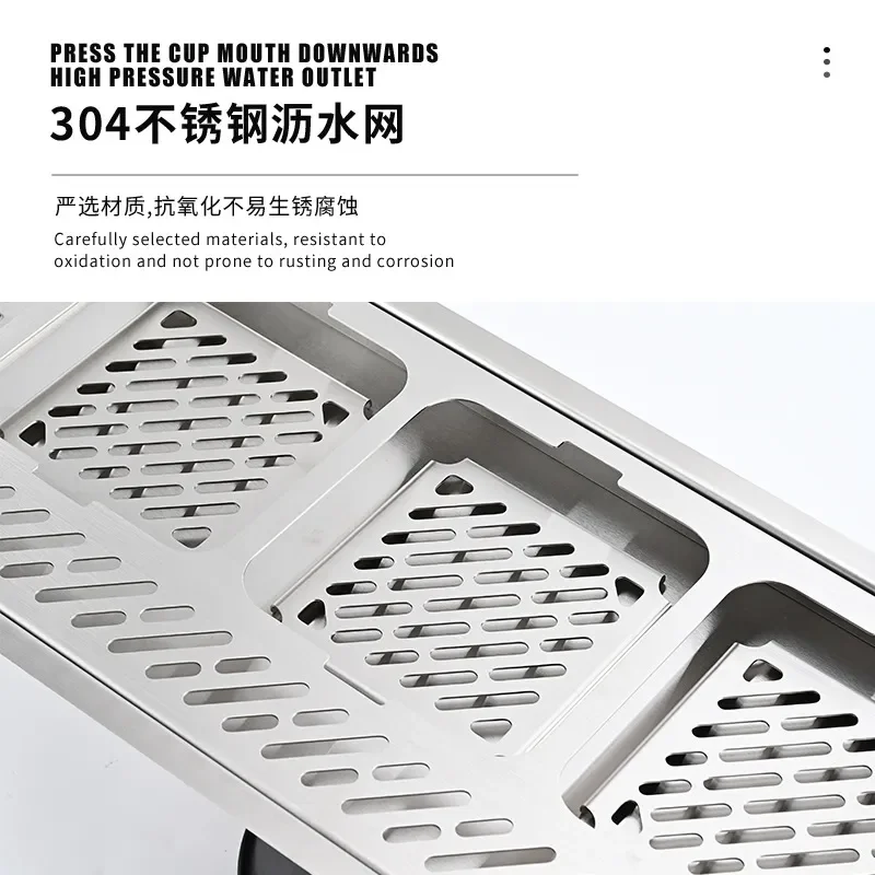 Multifunctional thickened integrated with faucet stainless steel high pressure cup washer kitchen bar milk tea shop automatic