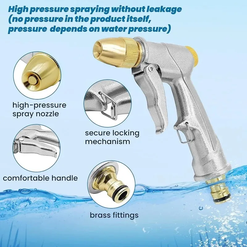 High Pressure Water Spray Gun Metal Brass Nozzle Garden Hose Pipe Lawn Car Wash Sprayer Sprinkler Car Wash Tool Water Guns