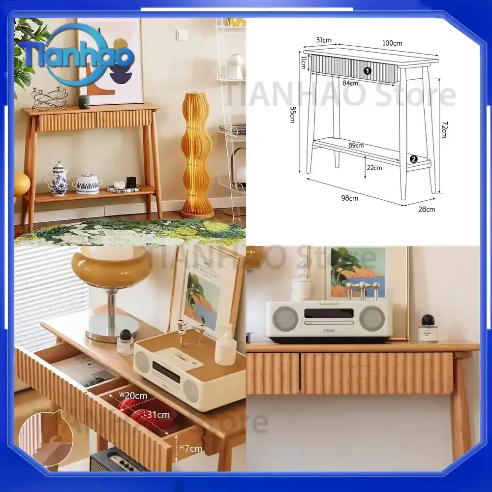 Postmodern Narrow Console Table with Drawers for Luxury Nordic Minimalist Design Elegant Console Meuble Furniture