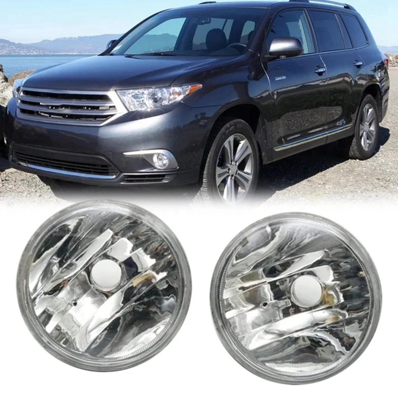 1Pair Car Front Bumper Fog Lights Assembly Driving Lamp Foglight Without Bulb For Toyota Highlander 2011 2012 2013