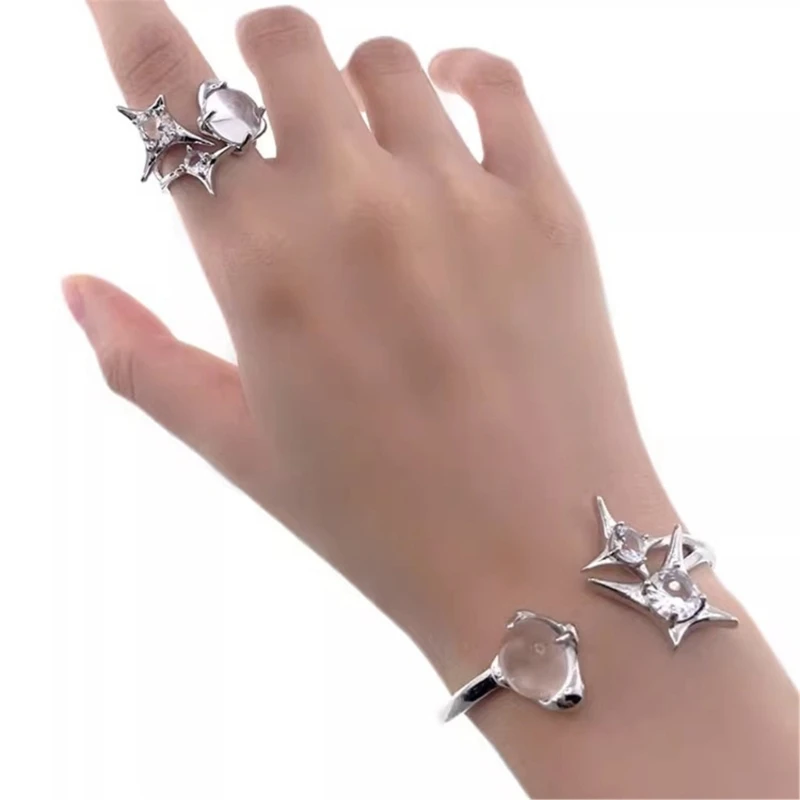 Convertible Moonstones Starlight Bracelet to Rings for Stylish Outfits