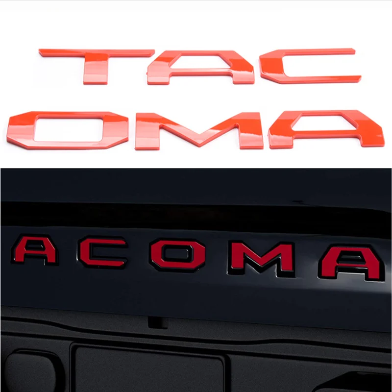 3D carta capa emblema para Toyota Tacoma, Dedicado Tailgate adesivo, acessórios de design de carro, 2016, 2017, 2018, 2019, 2020