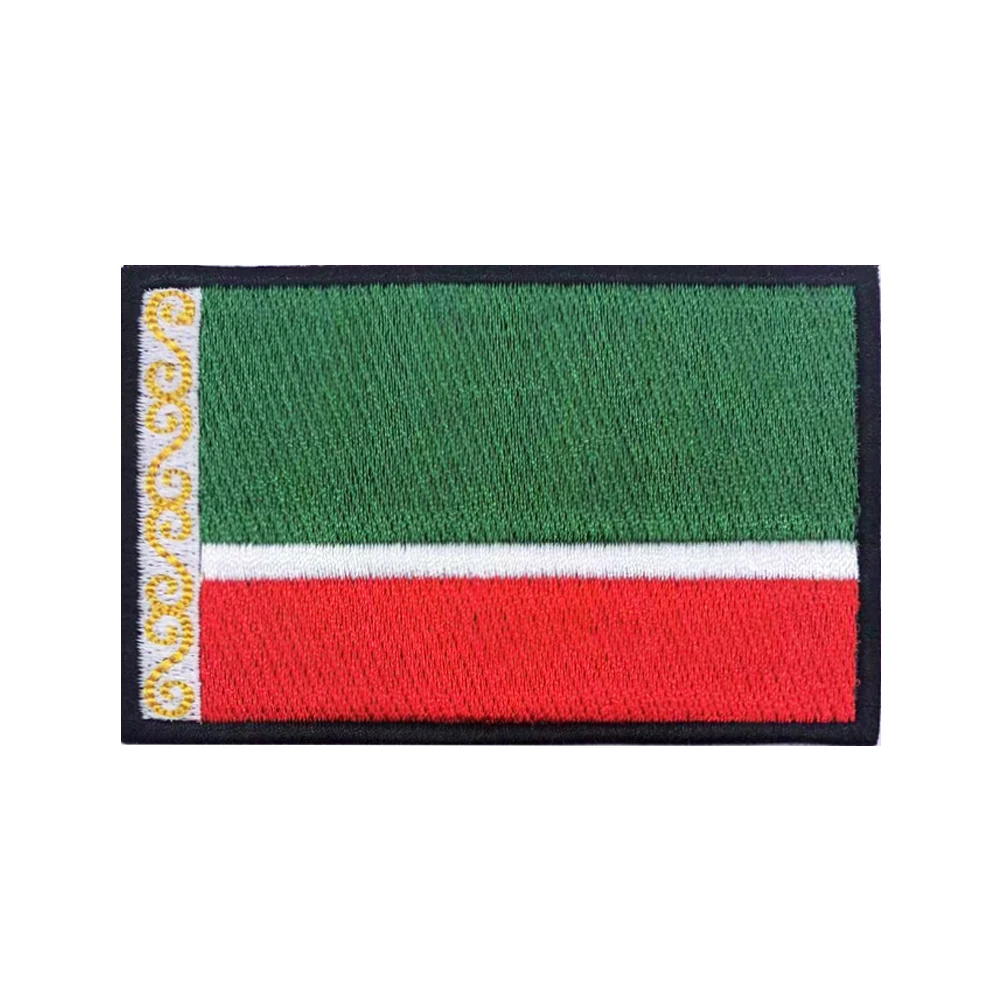 Chechen flag Patches Armband Embroidered Patch Hook & Loop Iron On Embroidery  Badge Military Stripe