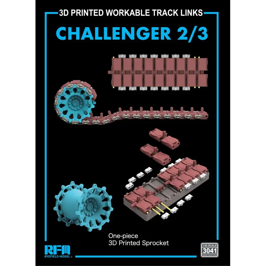 3041 RYE FIELD Challenger 2/3 3d Printed Workable Track Links