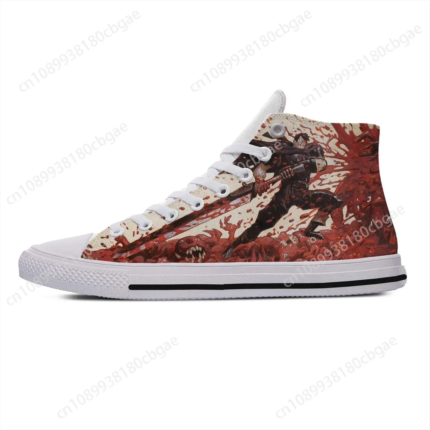 

Anime Berserk Guts High Top Sneakers Mens Womens Teenager Fashion Casual Shoes Canvas Running Shoes 3D Print Lightweight shoe