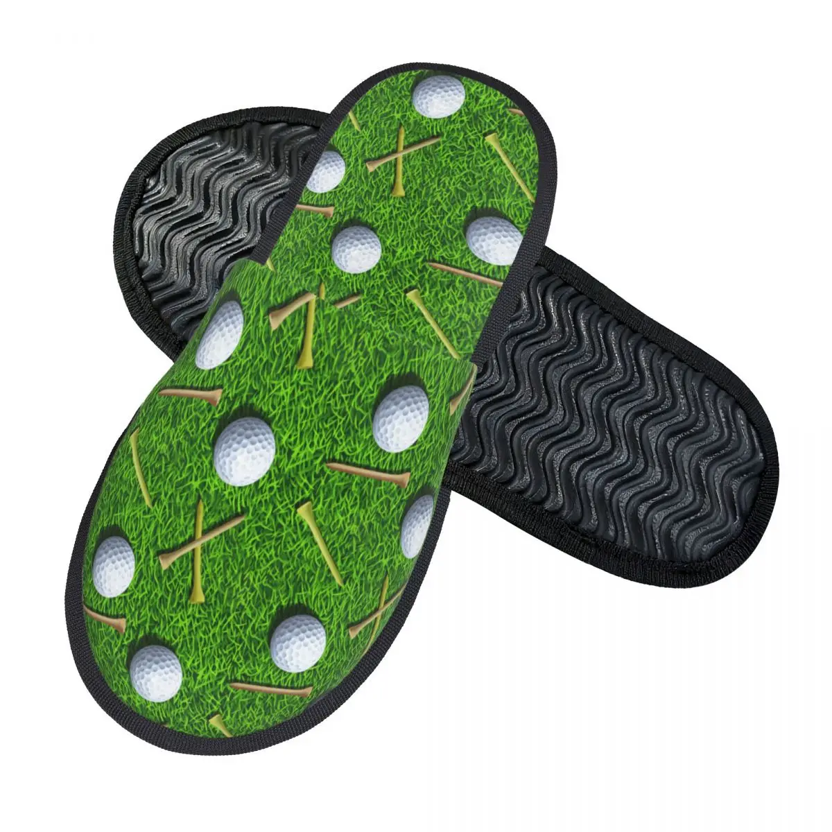 Grassland Golf Ball Pattern House Slippers Women Cozy Memory Foam Slip On Spa Slipper Shoes