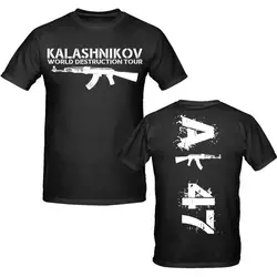 Men 2021 100% Cotton Clothing Tees Casual Male Ak 47 T Shirt S-Xxxl Weapons Military Tee Shirt