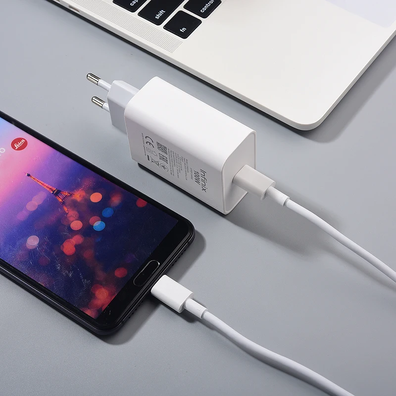 

Infinix 100 Вт Pd Быстрое зарядное устройство EU Hyper Charge Адаптер питания USB C к кабелю типа C для Infinix Note 50 40 30 Pro Hot 50 40 Smart 8
