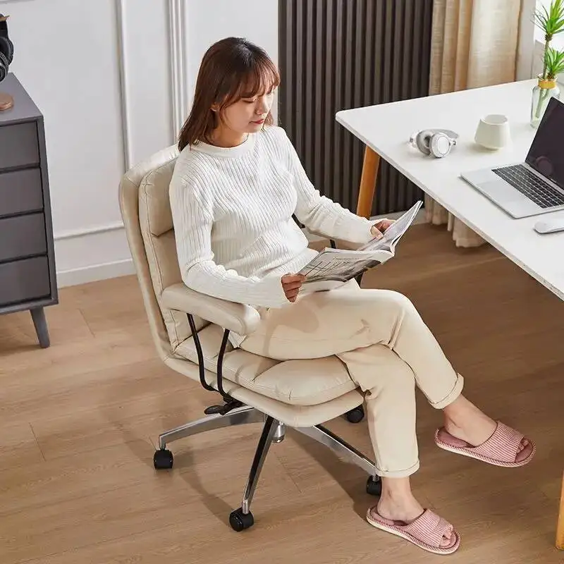 

Компьютерный офисный стул для спальни, удобный стул, вращающийся компьютерный стул с подъемником, спинка, офисный письменный стул, стол, учебные стулья