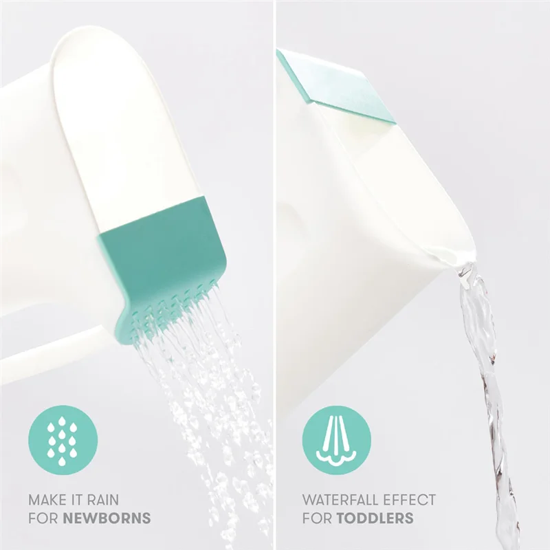 A88E-Tazza per risciacquo da bagno con controllo del bambino, design senza strappo con manico e soffione doccia a pioggia rimovibile per lavare i capelli e il corpo