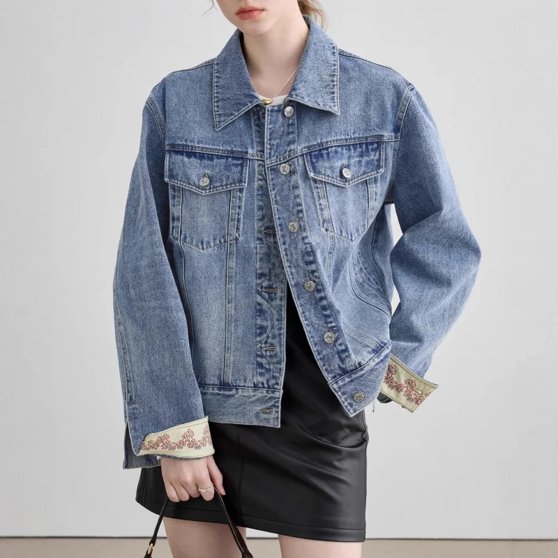 

Женский осенний новый свободный топ небольшого размера в стиле пэчворк для похудения