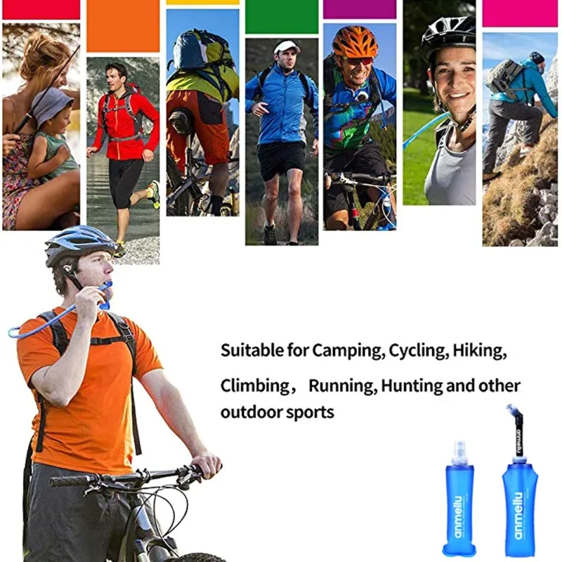 500ML TPU Outdoor Sport Bottle Folding Soft Flask Portable Water Bottle For Suitable Running Camping Hiking #5