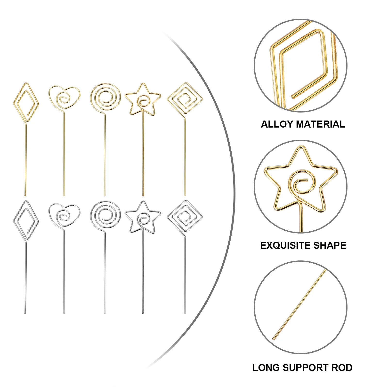 

10Pcs Memo Holder Clips Alloy Photo Clamp Desktop Note Clip Wedding Birthday Graduation Holder Picture Fixed Clip